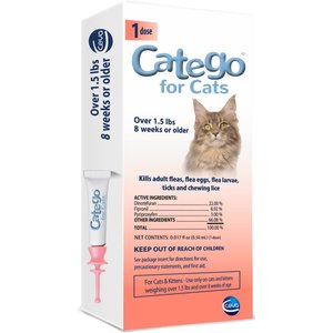 Catego Flea & Tick Spot Treatment for Cats, over 1.5 lbs, 1 Dose (1-mo. supply)