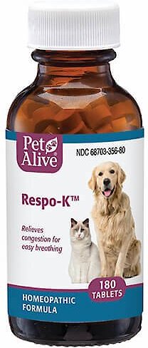 PetAlive Respo-K Homeopathic Medicine for Respiratory Infections for Dogs, 180 count slide 1 of 4