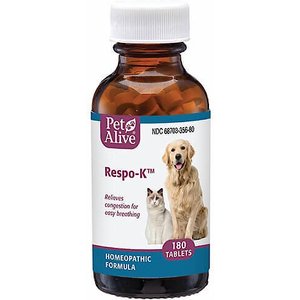 PetAlive Respo-K Homeopathic Medicine for Respiratory Infections for Dogs, 180 count