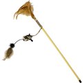 Pet Zone Tiger Teaser Wand Cat Toy with Catnip, Color Varies