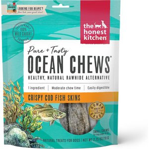 The Honest Kitchen Beams Ocean Chews Cod Fish Skins Dehydrated Dog Treats, Small, 2.75-oz bag