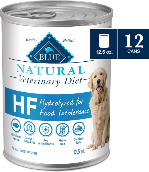 Blue Buffalo Natural Veterinary Diet HF Hydrolyzed for Food Intolerance Grain-Free Wet Dog Food, 12.5-oz, case of 12 slide 1 of 8