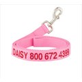 GoTags Nylon Personalized Dog Leash, Pink, Large: 6-ft long, 1-in wide