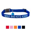 GoTags Nylon Personalized Breakaway Cat Collar with Bell, Blue, 8 to 12-in neck, 1/2-in wide