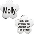 Frisco Stainless Steel Personalized Dog & Cat ID Tag, Flower, Regular