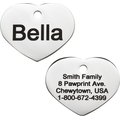 Frisco Stainless Steel Personalized Dog & Cat ID Tag, Heart, Silver, Small