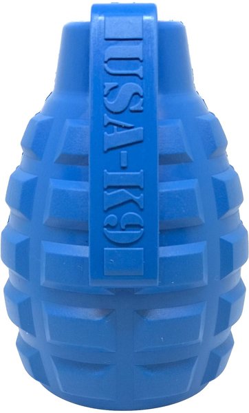 USA-K9 Grenade Treat Dispensing Tough Dog Chew Toy, Blue, Large slide 1 of 9