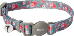 Frisco Rose Polyester Breakaway Cat Collar with Bell, 8 to 12-in neck, 3/8-in wide