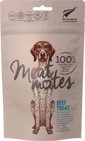Meat Mates Beef Freeze-Dried Raw Dog Treats, 1.7-oz bag slide 1 of 10
