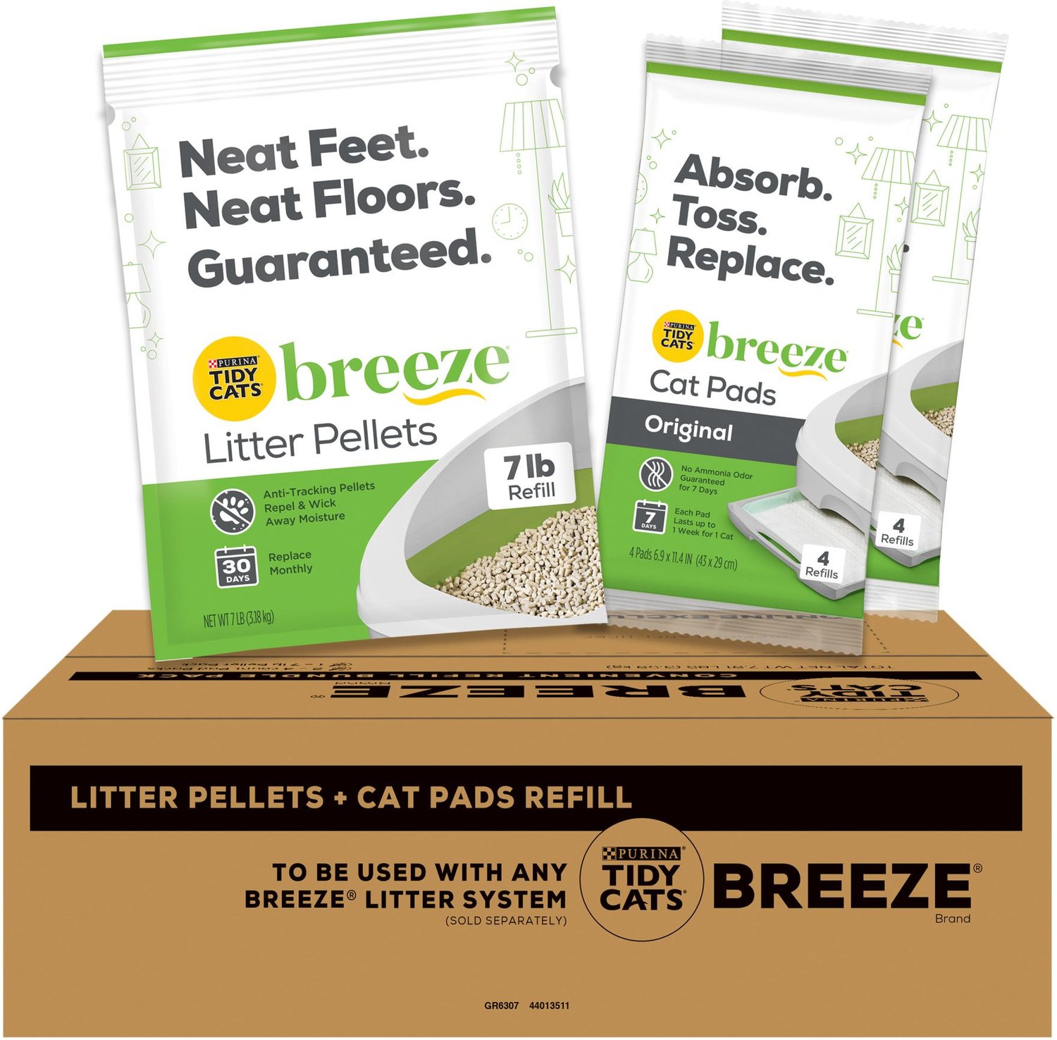 TIDY CATS Breeze Cat Pads & Litter Pellets Bundle Pack, 9.2lb box