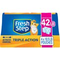 Fresh Step Triple Action Scented Clumping Clay Cat Litter, 10.5-lb bag, pack of 4