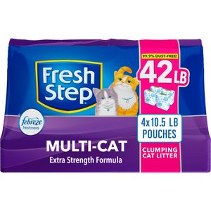 Fresh Step Multi-Cat Scented Clumping Clay Cat Litter, 10.5-lb bag, pack of 4