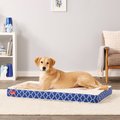 Brindle Waterproof Orthopedic Pillow Cat & Dog Bed w/Removable Cover, Navy Trellis, Large