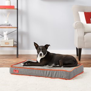 Brindle Waterproof Orthopedic Pillow Cat & Dog Bed w/Removable Cover, Charcoal Velour, Medium