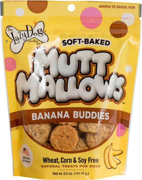 The Lazy Dog Cookie Co. Mutt Mallows Banana Buddies Soft-Baked Dog Treats, 5-oz bag slide 1 of 1