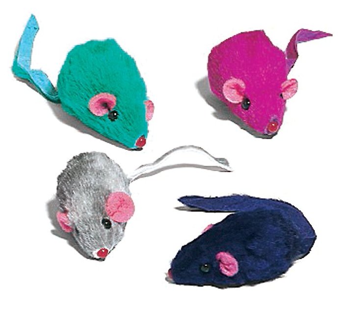 Cat Toys Rainbow Mice for Cats and Kittens Oulensy Fake Mice Rattle 10 Pack 