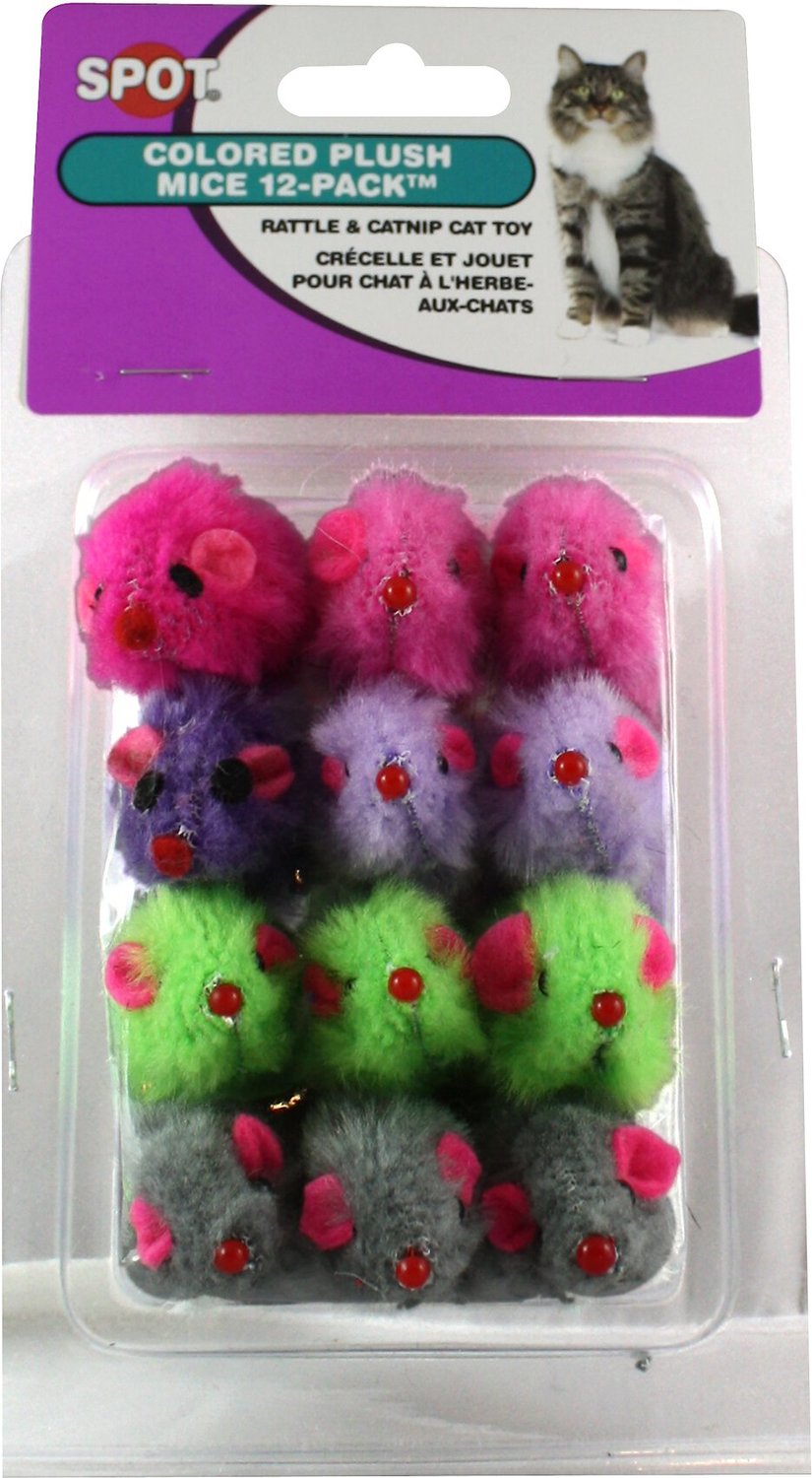 real fur mice cat toys with rattle
