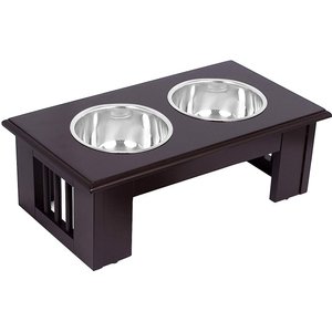 Internet's Best Traditional Non-Skid Elevated Dog Bowl, Espresso, 8-cup