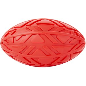 Frisco Squeaky Football Dog Toy, Red