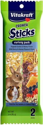 Vitakraft Crunch Sticks Popped Grains & Honey and Wild Berry & Honey Flavor Rabbit & Guinea Pig Treat Variety Pack, slide 1 of 1