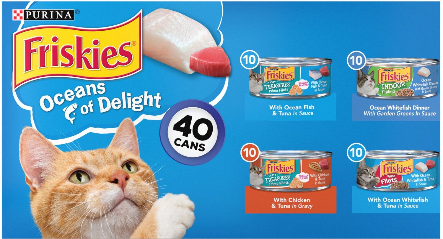 FRISKIES Oceans of Delight Variety Pack Canned Cat Food, 5.5oz, case