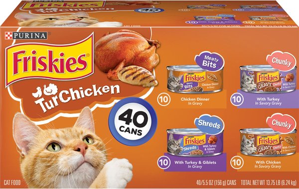 Friskies TurChicken Variety Pack Canned Cat Food, 5.5-oz, case of 40 slide 1 of 10