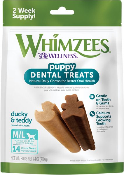 WHIMZEES Dental Medium & Large Breed Puppy Dog Treats, 14 count slide 1 of 9