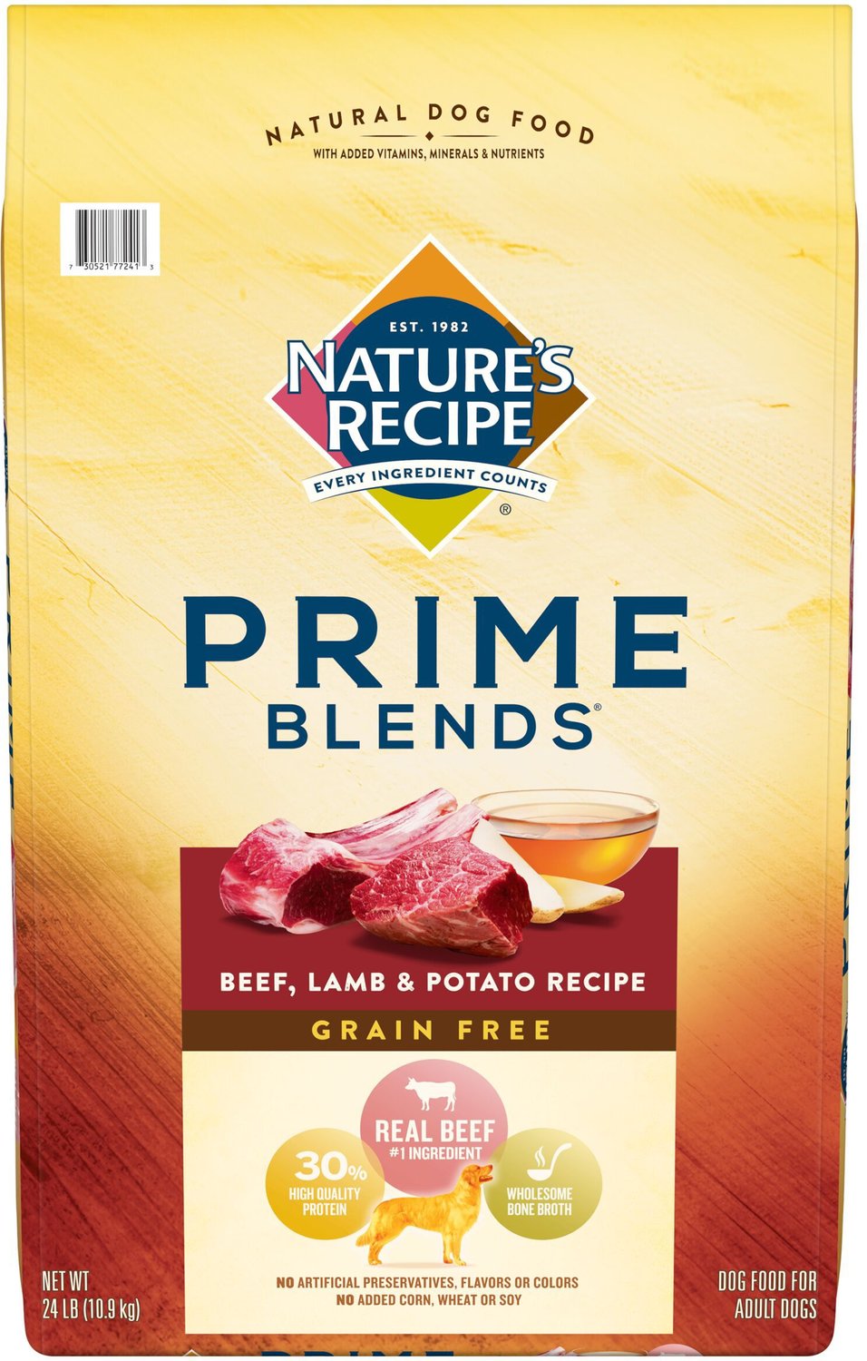 NATURE'S RECIPE Prime Blends Beef, Lamb, and Potato Recipe Grain-Free Dry Dog Food, 24-lb bag ...