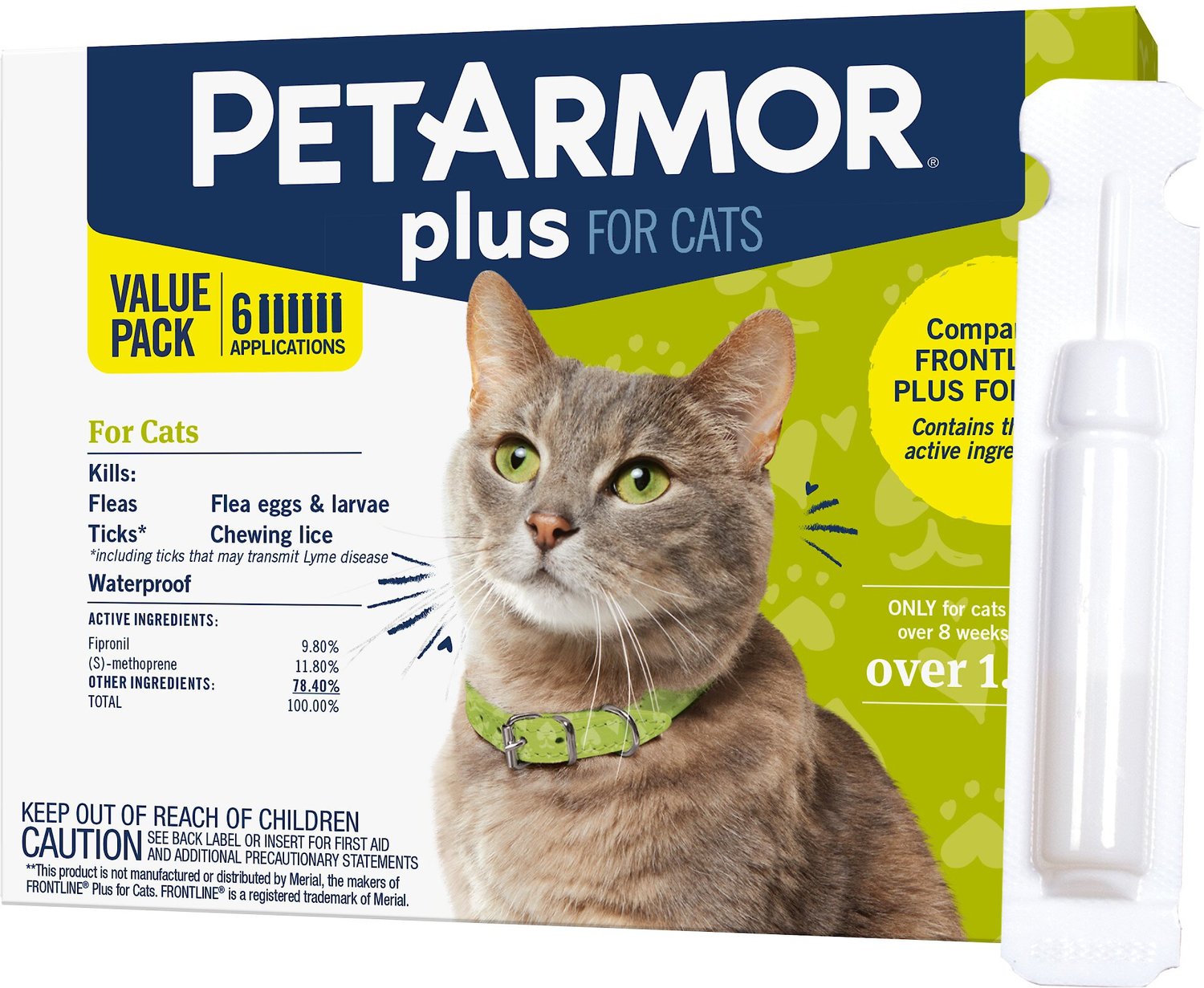 PetArmor Plus Flea & Tick SqueezeOn Treatment for Cats Over 1.5 lbs