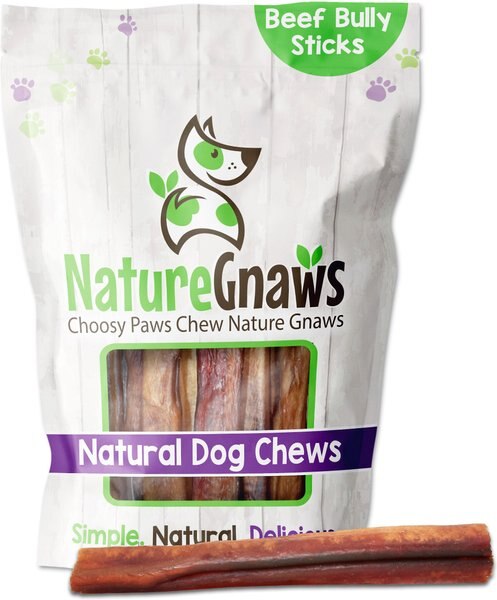 Nature Gnaws Jumbo Bully Sticks 5 - 6" Dog Treats, 6 count slide 1 of 9