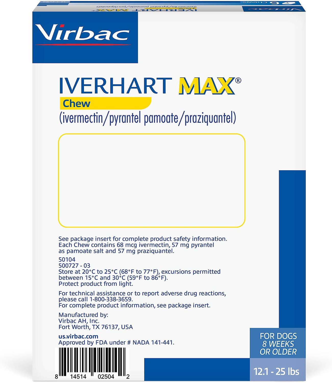 Iverhart Max Soft Chew 12 1 25 Lbs 6 Treatment Blue Box Chewy