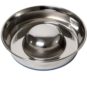 OurPets Durapet Premium Stainless Steel Slow-Feed Dog Bowl, Medium, 5 cups