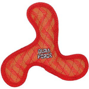 DuraForce Boomerang ZigZag Squeaky Dog Toy, Red, Junior