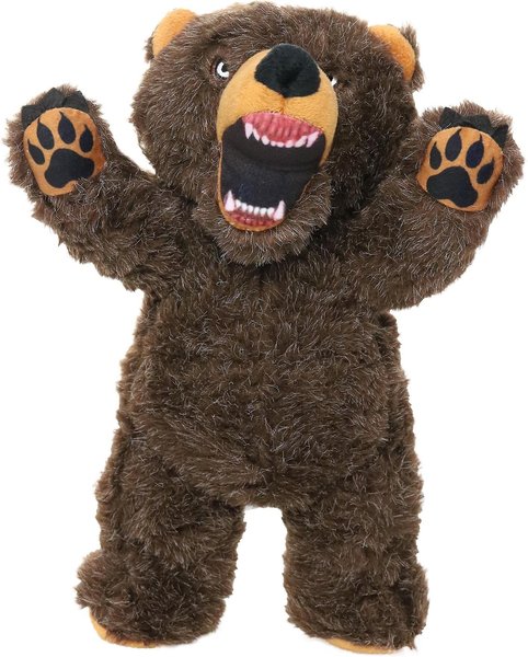 Mighty Angry Animals Bear Squeaky Plush Dog Toy, Large slide 1 of 8