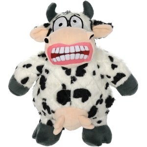 Mighty Angry Animals Cow Squeaky Plush Dog Toy, Large