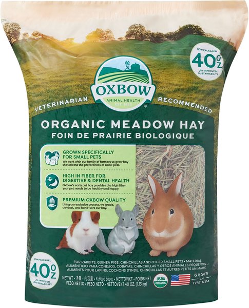 Oxbow Organic Meadow Hay Small Animal Food, 40-oz bag slide 1 of 3