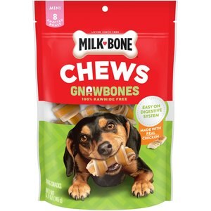 Milk-Bone Gnaw Bones Mini Chicken Flavored Bone Dog Treats, 8 count