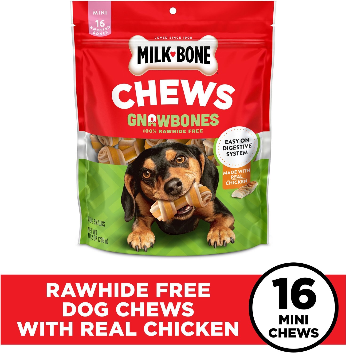 Milk-Bone Gnaw Bones Mini Chicken Flavored Bone Dog Treats ...