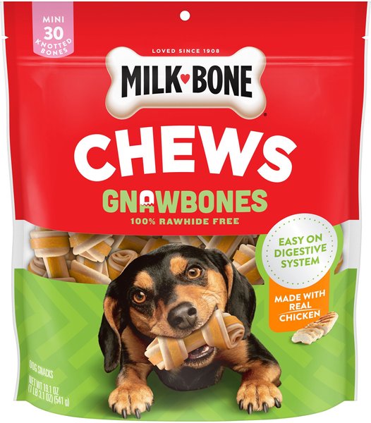 Milk-Bone Gnaw Bones Mini Chicken Flavored Bone Dog Treats, 30 count slide 1 of 8