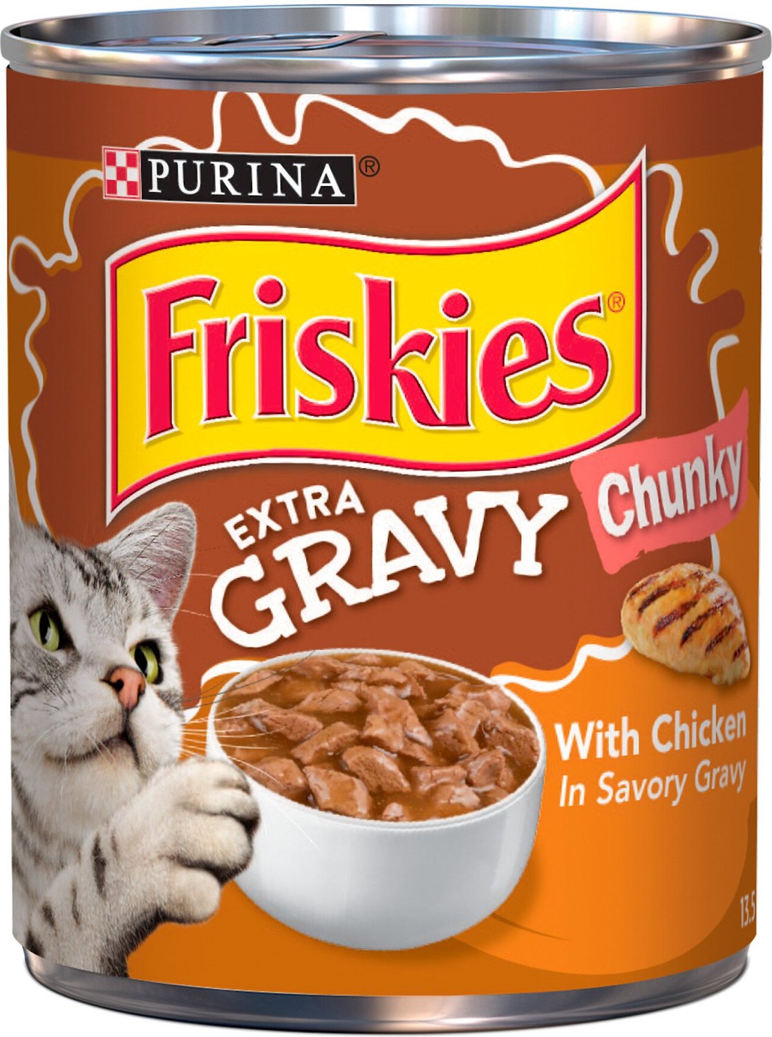 Friskies Extra Gravy Chunky With Chicken in Savory Gravy Canned Cat