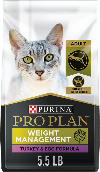 Purina Pro Plan Weight Management Turkey & Egg Formula Dry Cat Food, 5.5-lb bag slide 1 of 10