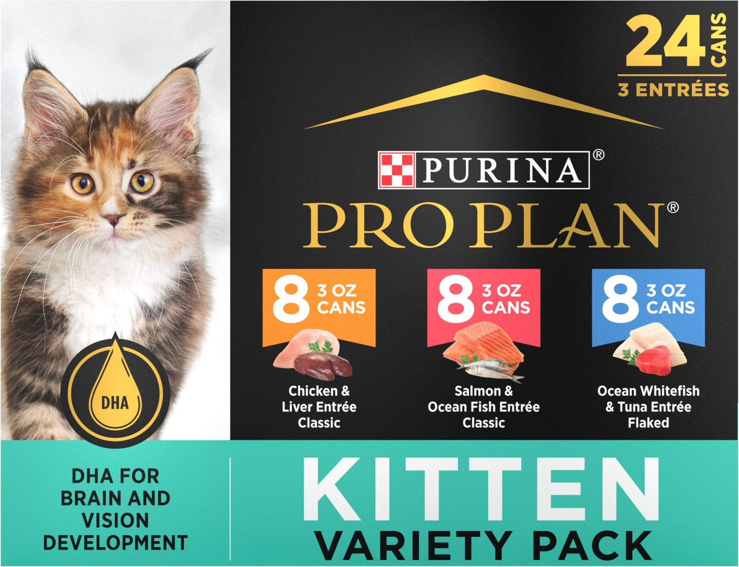 PURINA PRO PLAN FOCUS Kitten Favorites Wet Kitten Food Variety Pack, 3