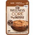Wellness CORE Tiny Tasters Chicken & Turkey Pate Grain-Free Cat Food Pouches, 1.75-oz, pack of 12