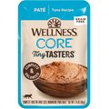 Wellness CORE Tiny Tasters Tuna Pate Grain-Free Cat Food Pouches, 1.75-oz, pack of 12