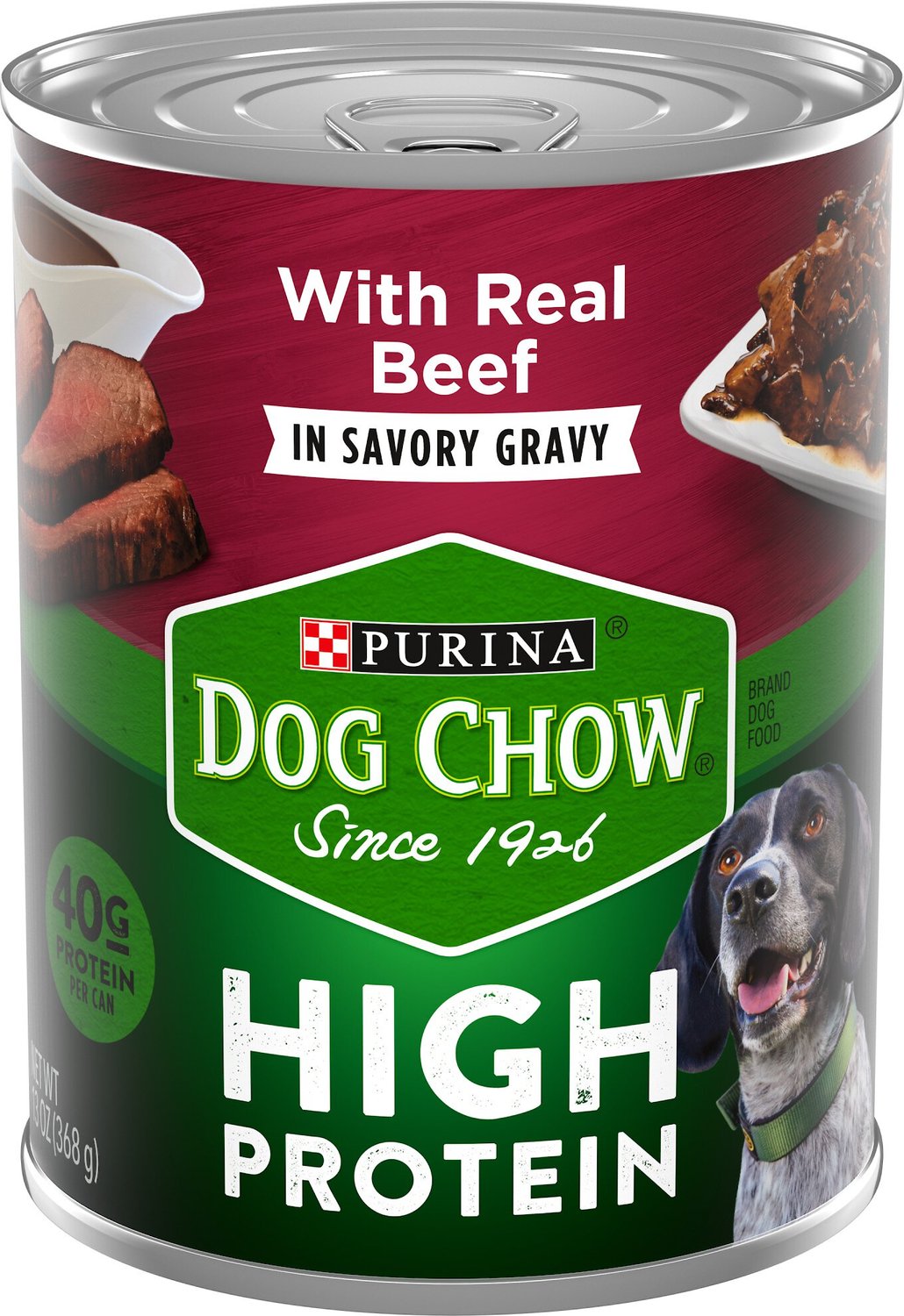 Dog Chow High Protein Beef in Savory Gravy Canned Dog Food, 13oz, case of 12