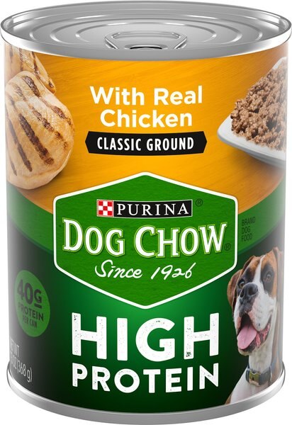 Dog Chow High Protein Chicken Classic Ground Canned Dog Food, 13-oz, case of 12 slide 1 of 11