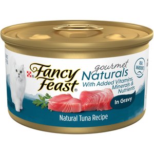 Fancy Feast Gourmet Naturals Tuna Recipe in Gravy Canned Cat Food, 3-oz, case of 12