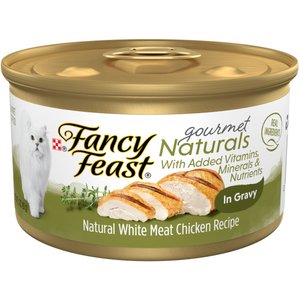 Fancy Feast Gourmet Naturals White Meat Chicken Recipe in Gravy Canned Cat Food, 3-oz, case of 12