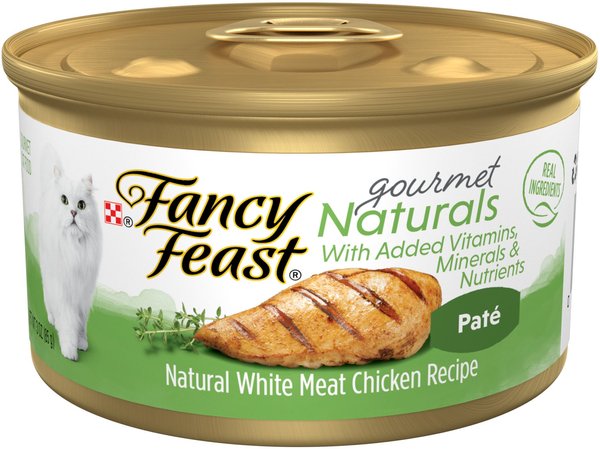 Fancy Feast Gourmet Naturals White Meat Chicken Recipe Pate Canned Cat Food, 3-oz, case of 12 slide 1 of 10