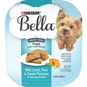 Purina Bella Small Breed Lamb, Peas & Sweet Potatoes Grain-Free Wet Dog Food Trays, 3.5-oz tray, case of 12
